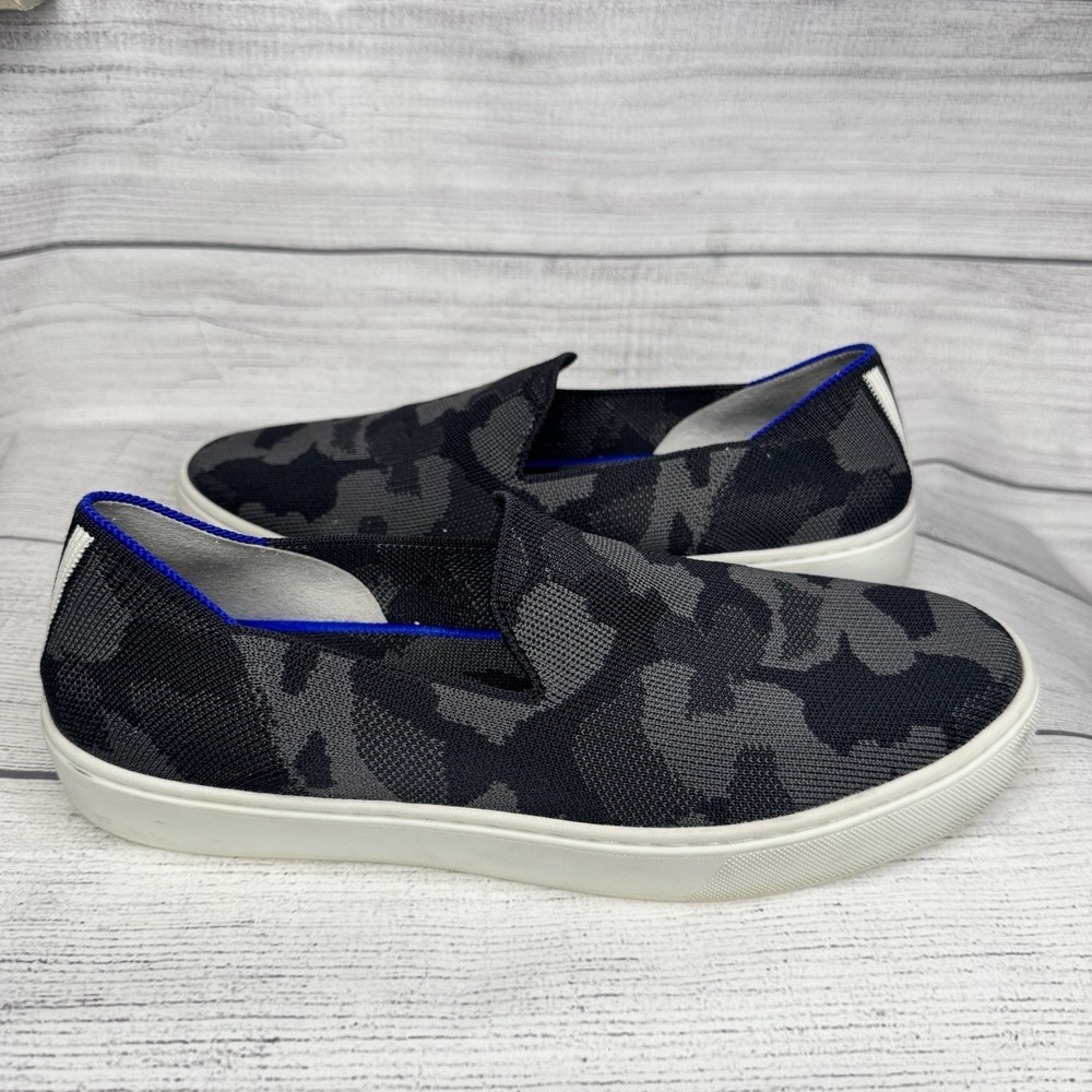 Rothy's The Original‎ Womens Size 9 Shoes Gray Camo Knit Slip On Casual Sneakers